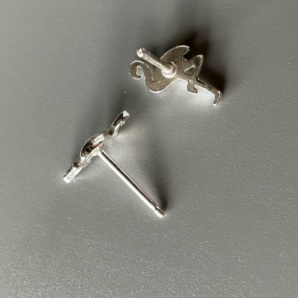 Sterling Silver Flamingo Tiny Stud Earrings - Picture 7 of 11